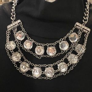 Beautiful rhinestones multi strand necklace